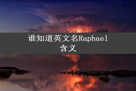 谁知道英文名Raphael含义