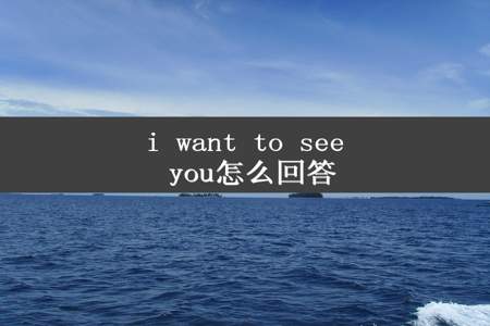 i want to see you怎么回答