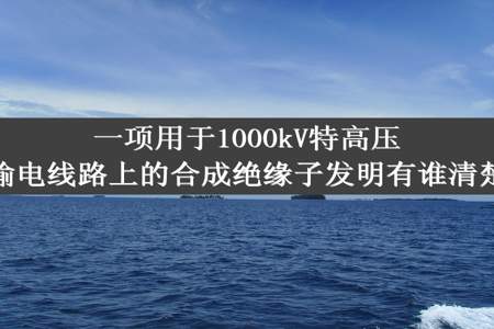 一项用于1000kV特高压输电线路上的合成绝缘子发明有谁清楚