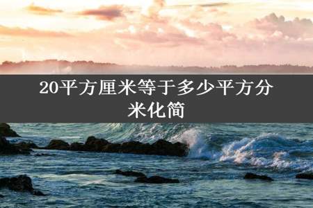 20平方厘米等于多少平方分米化简