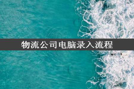 物流公司电脑录入流程