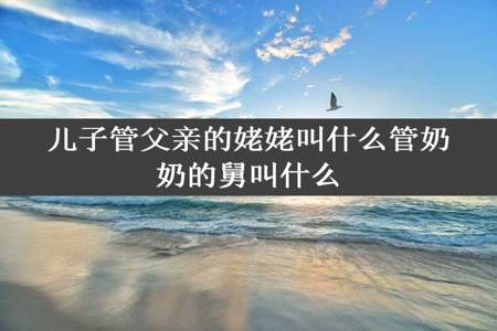 儿子管父亲的姥姥叫什么管奶奶的舅叫什么