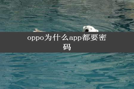 oppo为什么app都要密码