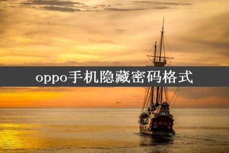 oppo手机隐藏密码格式