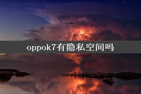 oppok7有隐私空间吗