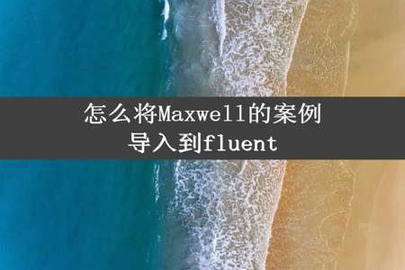 怎么将Maxwell的案例导入到fluent