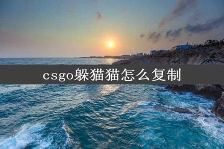 csgo躲猫猫怎么复制