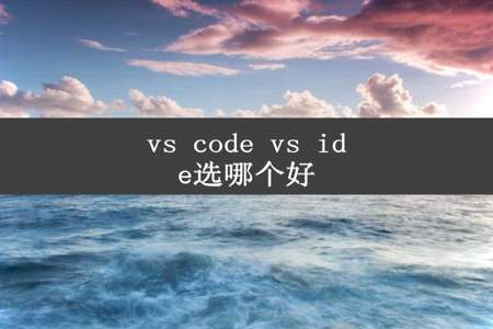 vs code vs ide选哪个好