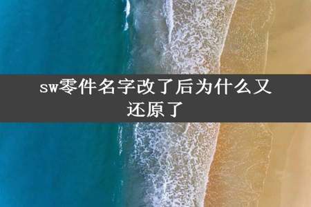 sw零件名字改了后为什么又还原了