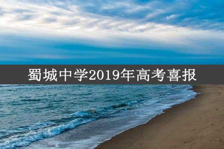 蜀城中学2019年高考喜报