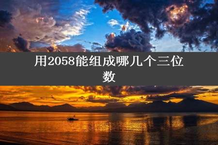 用2058能组成哪几个三位数