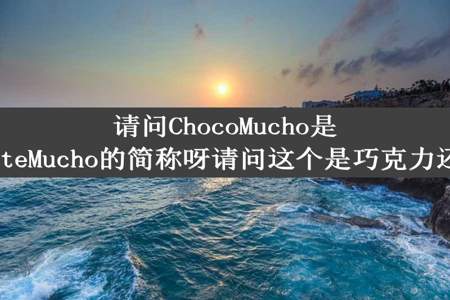 请问ChocoMucho是不是ChocolateMucho的简称呀请问这个是巧克力还是巧克力饼