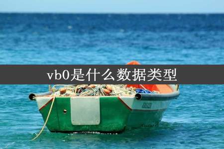 vb0是什么数据类型