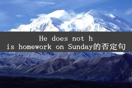 He does not his homework on Sunday的否定句
