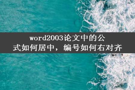 word2003论文中的公式如何居中，编号如何右对齐