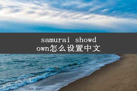 samurai showdown怎么设置中文