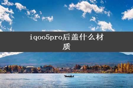 iqoo5pro后盖什么材质