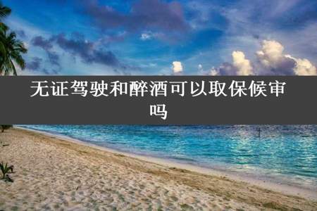 无证驾驶和醉酒可以取保候审吗