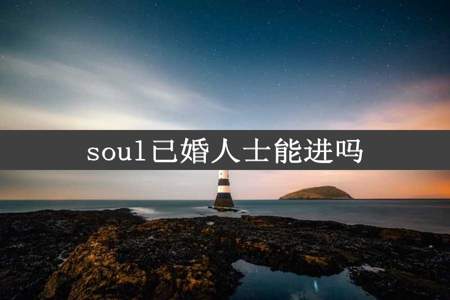 soul已婚人士能进吗