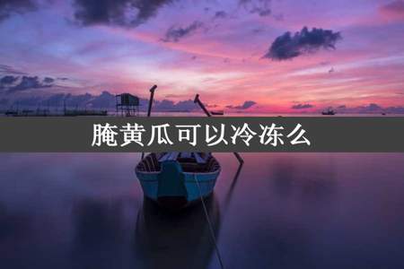 腌黄瓜可以冷冻么