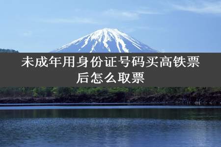 未成年用身份证号码买高铁票后怎么取票