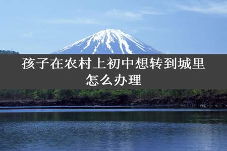 孩子在农村上初中想转到城里怎么办理