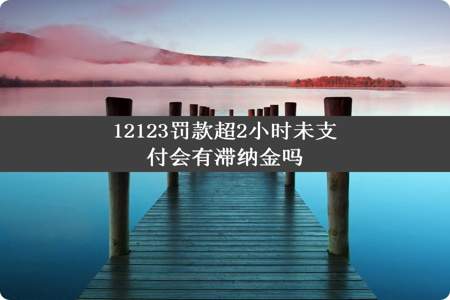 12123罚款超2小时未支付会有滞纳金吗