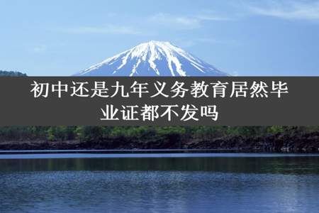 初中还是九年义务教育居然毕业证都不发吗