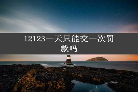 12123一天只能交一次罚款吗