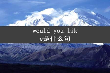 would you like是什么句