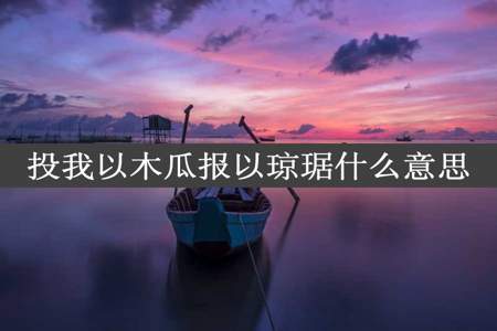 投我以木瓜报以琼琚什么意思