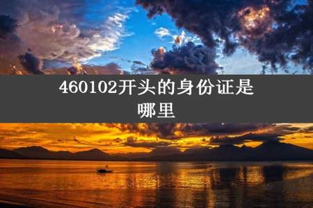 460102开头的身份证是哪里