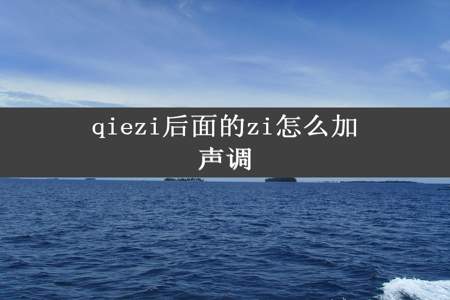 qiezi后面的zi怎么加声调