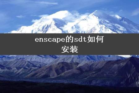 enscape的sdt如何安装