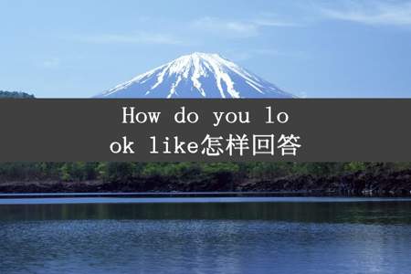 How do you look like怎样回答