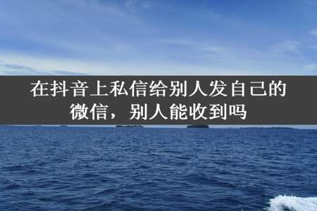 在抖音上私信给别人发自己的微信，别人能收到吗