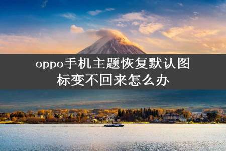 oppo手机主题恢复默认图标变不回来怎么办