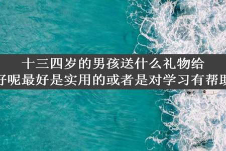 十三四岁的男孩送什么礼物给他好呢最好是实用的或者是对学习有帮助的