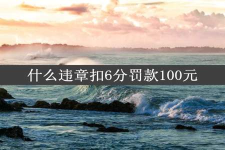 什么违章扣6分罚款100元