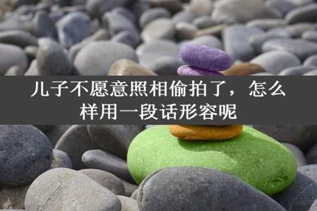 儿子不愿意照相偷拍了，怎么样用一段话形容呢