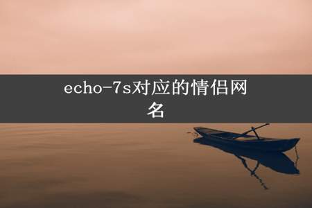 echo-7s对应的情侣网名