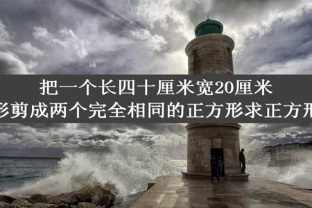 把一个长四十厘米宽20厘米的长方形剪成两个完全相同的正方形求正方形的周长