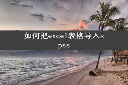 如何把excel表格导入spss