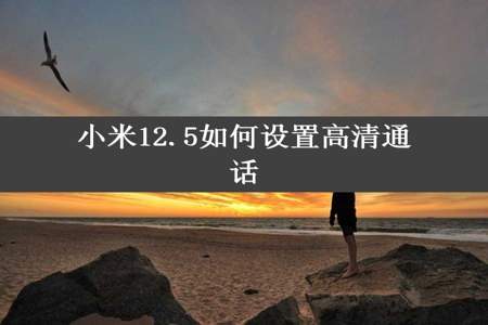 小米12.5如何设置高清通话