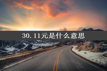 30.11元是什么意思