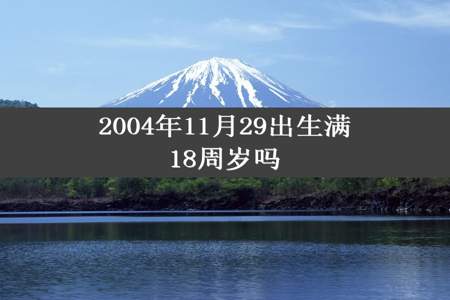 2004年11月29出生满18周岁吗