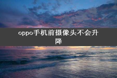 oppo手机前摄像头不会升降