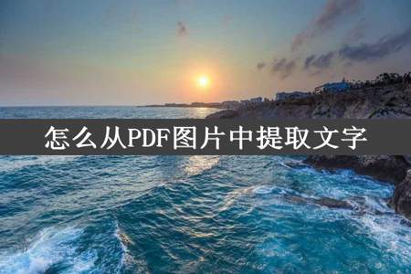 怎么从PDF图片中提取文字