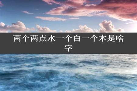 两个两点水一个白一个木是啥字