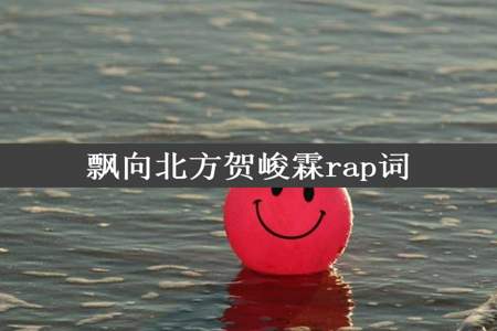 飘向北方贺峻霖rap词